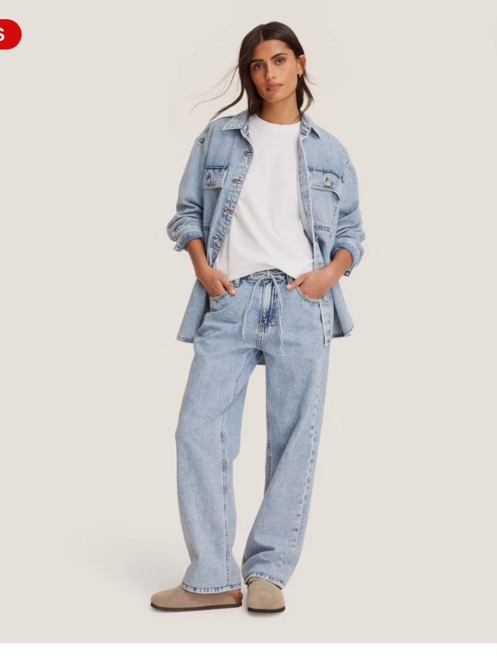 Parke x Target light wash Drawstring Boyfriend Jeans for Women